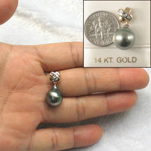 Load image into Gallery viewer, 14k Yellow Gold X-Bale &amp; Diamond Black Tahitian Pearl Pendant