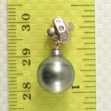 Load image into Gallery viewer, 14k Yellow Gold X-Bale &amp; Diamond Black Tahitian Pearl Pendant