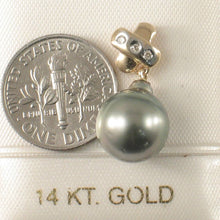 Load image into Gallery viewer, 14k Yellow Gold X-Bale &amp; Diamond Black Tahitian Pearl Pendant