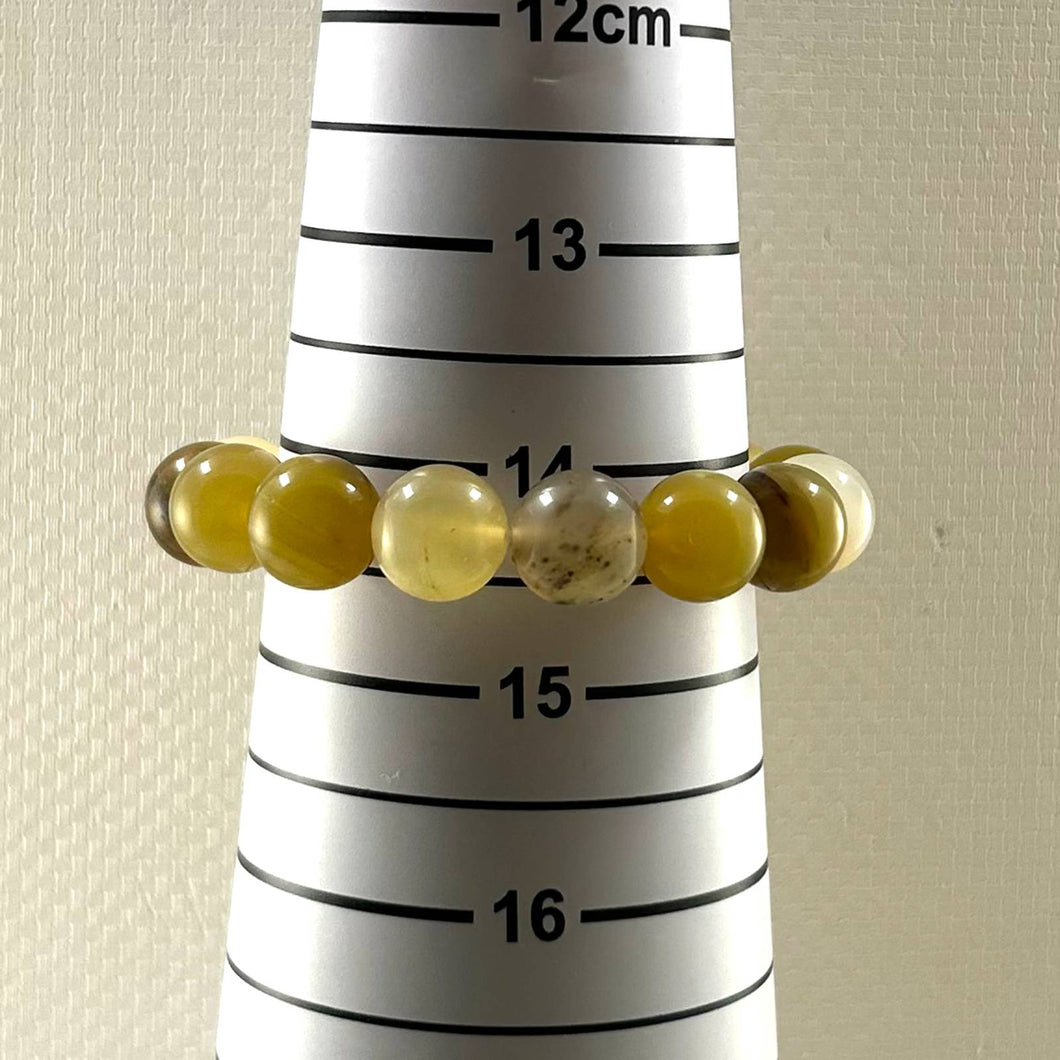 12mm Yellow Opal Beads Endless Stretch Bracelet
