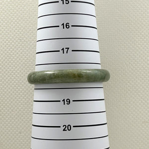 A Grade Bean Green Jadeite Modern Round Solid Bangle – 11mm Width