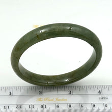 Load image into Gallery viewer, A Grade Bean Green Jadeite Modern Round Solid Bangle – 11mm Width