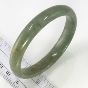 A Grade Bean Green Jadeite Modern Round Solid Bangle – 11mm Width