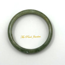 Load image into Gallery viewer, A Grade Bean Green Jadeite Modern Round Solid Bangle – 11mm Width