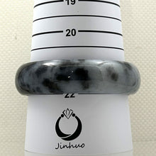 Load image into Gallery viewer, A Grade Black-White Jadeite Hand-Carved Cabochon Bangle – 21mm Width