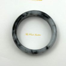 Load image into Gallery viewer, A Grade Black-White Jadeite Hand-Carved Cabochon Bangle – 21mm Width