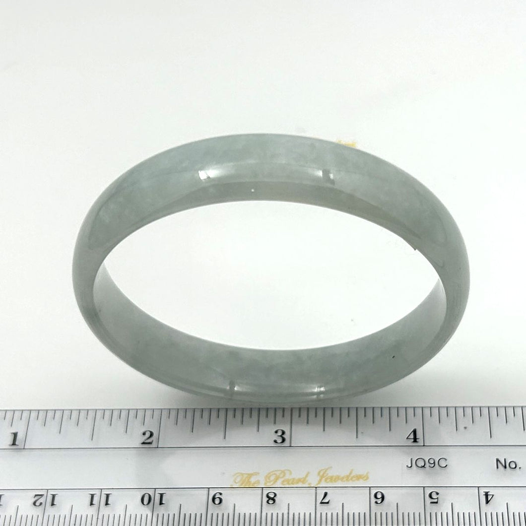 A Grade Celadon Green Jadeite Hand-Carved Bangle – 12mm Width