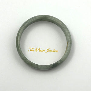 A Grade Celadon Green Jadeite Hand-Carved Bangle – 49mm Inner Diameter
