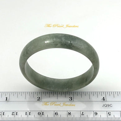 A Grade Celadon Green Jadeite Hand-Carved Bangle – 49mm Inner Diameter