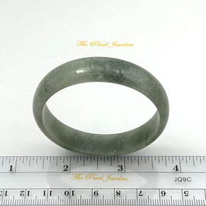 A Grade Celadon Green Jadeite Hand-Carved Bangle – 49mm Inner Diameter