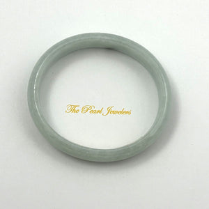 A Grade Celadon Green Jadeite Hand-Carved Oval Bangle – 14mm Width