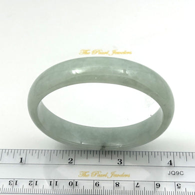 A Grade Celadon Green Jadeite Hand-Carved Oval Bangle – 14mm Width