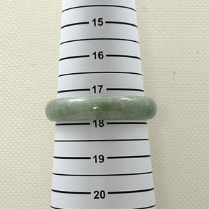 A Grade Celadon Green Jadeite Modern Round Solid Bangle – 13mm Width
