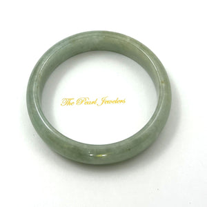 A Grade Celadon Green Jadeite Modern Round Solid Bangle – 13mm Width