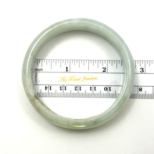 A Grade Celadon Green Jadeite Modern Round Solid Bangle – 13mm Width