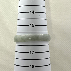 A Grade Celadon White Jadeite Hand-Carved Bangle – 52mm Inner Diameter