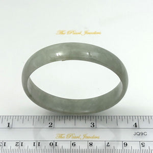 A Grade Celadon White Jadeite Hand-Carved Bangle – 52mm Inner Diameter