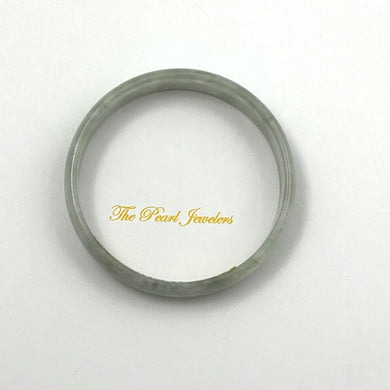 A Grade Celadon White Jadeite Hand-Carved Bangle – 52mm Inner Diameter