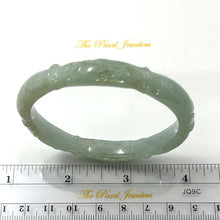 Load image into Gallery viewer, A Grade Green Jadeite Hand-Carved Bamboo Bangle – 9mm Width