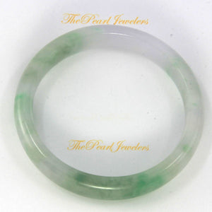 A Grade Green Jadeite Hand-Carved Bangle – 11mm Width