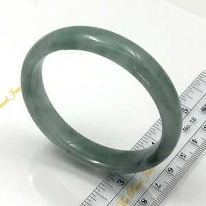 A Grade Green Jadeite Hand-Carved Bangle – 12mm Width