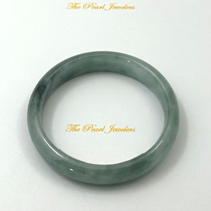 A Grade Green Jadeite Hand-Carved Bangle – 12mm Width