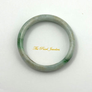 A Grade Green Jadeite Hand-Carved Bangle – 12mm Width