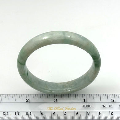 A Grade Green Jadeite Hand-Carved Bangle – 12mm Width