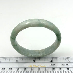 A Grade Green Jadeite Hand-Carved Bangle – 12mm Width