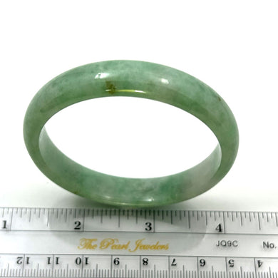 A Grade Green Jadeite Modern Round Solid Bangle – 12mm Width