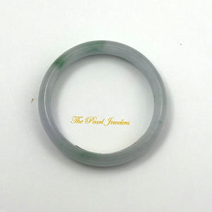 A Grade Green Jadeite Modern Round Solid Bangle – 13mm Width