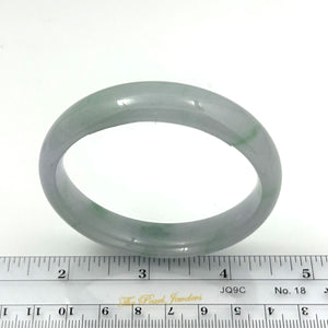 A Grade Green Jadeite Modern Round Solid Bangle – 13mm Width