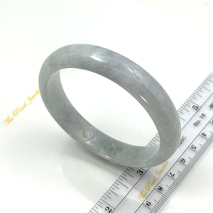 A Grade Ice Pale Green Jadeite Hand-Carved Cabochon Bangle