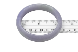 A Grade Ice Pale Green Jadeite Hand-Carved Cabochon Bangle
