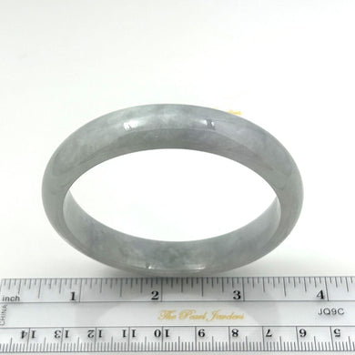 A Grade Ice Pale Green Jadeite Hand-Carved Cabochon Bangle