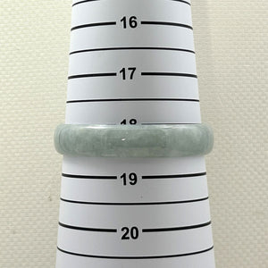 A Grade Ice Pale Green Jadeite Hand-Carved Cabochon Bangle – 12mm Width