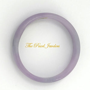 A Grade Lavender Jadeite Hand-Carved Cabochon Bangle – 13mm Width