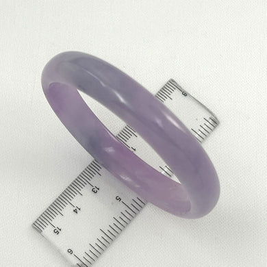 A Grade Lavender Jadeite Hand-Carved Cabochon Bangle – 13mm Width