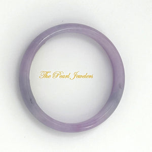 A Grade Lavender Jadeite Hand-Carved Cabochon Bangle – 11mm Width
