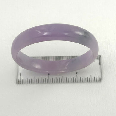 A Grade Lavender Jadeite Hand-Carved Cabochon Bangle – 11mm Width