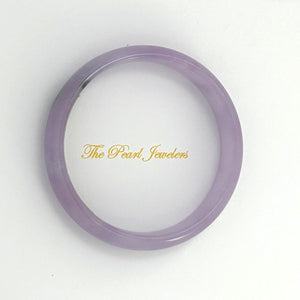 A Grade Lavender Jadeite Hand-Carved Cabochon Bangle – 12mm Width