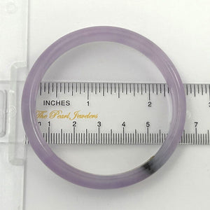 A Grade Lavender Jadeite Hand-Carved Cabochon Bangle – 12mm Width