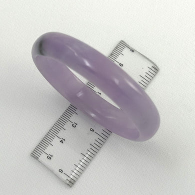 A Grade Lavender Jadeite Hand-Carved Cabochon Bangle – 12mm Width