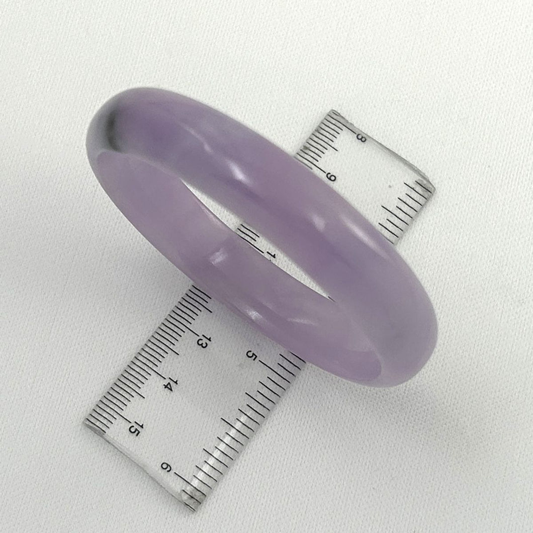 A Grade Lavender Jadeite Hand-Carved Cabochon Bangle – 12mm Width