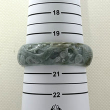 Load image into Gallery viewer, A Grade Pale Green Jadeite Hand-Carved Dragon &amp; Phoenix Bangle – 22mm Width