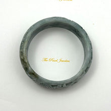Load image into Gallery viewer, A Grade Pale Green Jadeite Hand-Carved Dragon &amp; Phoenix Bangle – 22mm Width