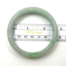 Load image into Gallery viewer, A Grade Pale Green Jadeite Hand-Carved Modern Solid Bangle – 15mm Width