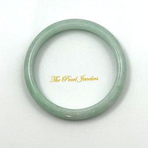 A Grade Pale Green Jadeite Modern Round Solid Bangle – 9mm Width
