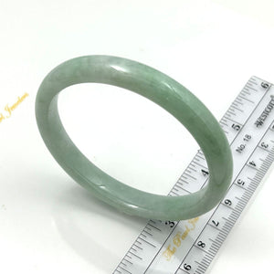 A Grade Pale Green Jadeite Modern Round Solid Bangle – 9mm Width