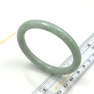 A Grade Pale Green Jadeite Modern Round Solid Bangle – 9mm Width